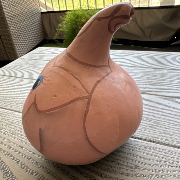 Hand Painted Folk Art Gourd‎ Americana Pig Farm House Country Kitchen 7 X  7" - Picture 7 of 8